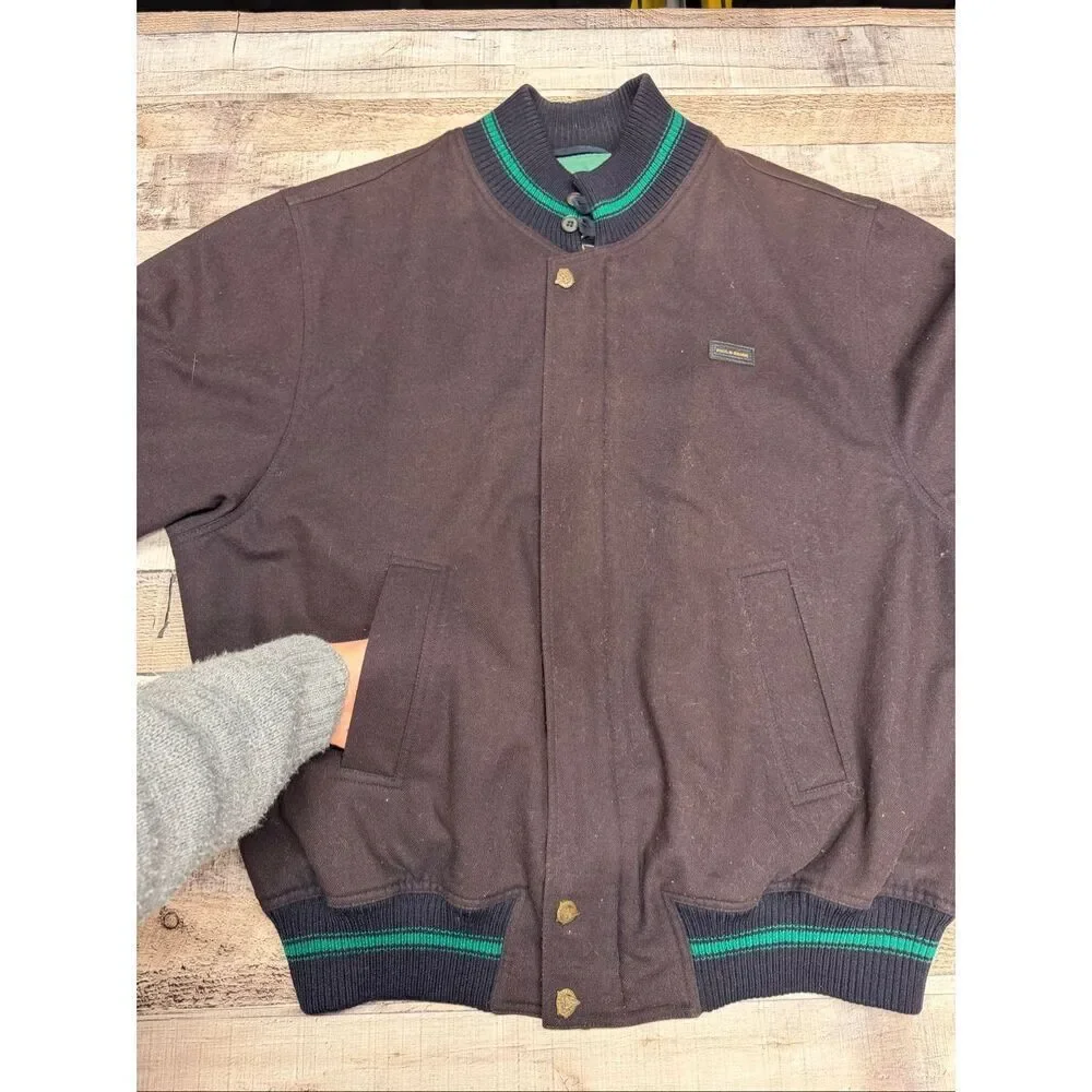 Vintage Paul & Shark Wool Yacht Club Lined Bomber Jacket Made in Italy Sz Small - Picture 5 of 12